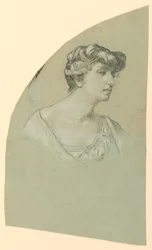 Portrettskisse av en ung kvinne