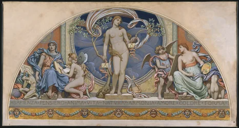 Roma, representant for kunsten: design for dekorasjon i Bowdoin College, 1894