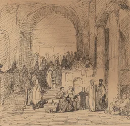 Studie etter gammel mester, ca. 1858.