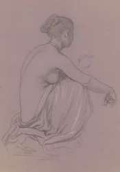 Studie for greske jenter som bader, ca. 1872.