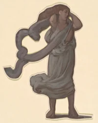 Studie for greske jenter som bader, ca. 1872.