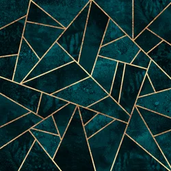 Elegant geometri i blågrønn