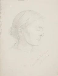 Eldre kvinne i profil