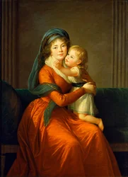 Portrett av prinsesse Alexandra Golitsyna og sønnen Piotr