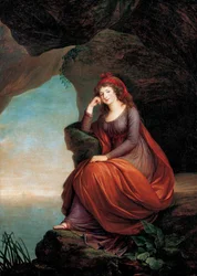 ""Portrett av Maria Josepha Hermenegilde von Liechtenstein, prinsesse Esterhazy (1768-1845), i Ariane a Naxos"" Maleri av Marie Louise Elisabeth Vigee Lebrun (Vigee-Lebrun) (1755-1842) 1793 Liechtenstein Museum Wien Østerrike