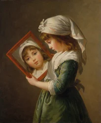 Julie Le Brun 1780-1819 ser seg i et speil, 1787