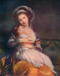 Louise Elisabeth Vigee Le Brun 1755-1842 med datteren Jeanne-Lucie, 1786, 1911
