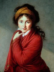 Portrett av grevinne Nathalie Golovine (Varvara Nikolaevna Golovina) (1724-1767), 19. århundre, privat samling