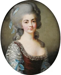 Portrett av operasangerinnen Antoinette Saint-Huberty 1756-1812, ca. 1780