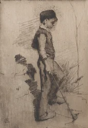 Gutt med en pinne, 1881-83.