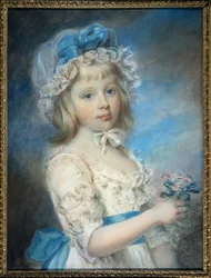 Portrett av Lady Georgiana Cavendish (akvarell og kritt på papir)