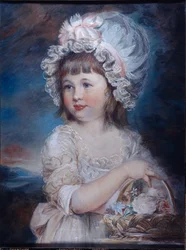 Portrett av Lady Henrietta Cavendish (akvarell og kritt på papir)