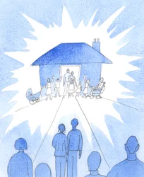 Et kristent ekteskap, levd slik det skal leves, er som en lampe satt på en høyde for samfunnet; en sakramental forening full av nåde, 2005 (akvarell på papir)
