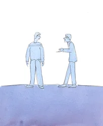 En person som er kurert for kopper er inderlig og glad når han forklarer sin kur; og slik er det når folk får syndene sine tilgitt, og er takknemlige, 2004 (w/c på papir)
