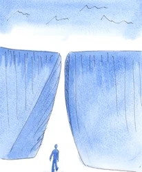 En klok kristen sier aldri: «Denne veien foran meg er så vanskelig eller smertefull at Gud umulig kan ønske at jeg skal følge den», 2005 (akvarell på papir)