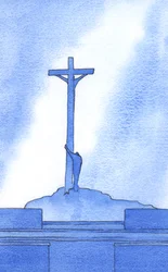 Ved hver messe står vi ved siden av Kristus korsfestet for vår frelse, 2002 (w/c på papir)