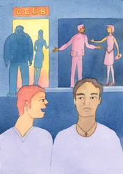 Ved forbønn og bønn gir vi mektig hjelp til mennesker i syndige tider som er fristet til å gjøre galt, 2004 (akvarell på papir)
