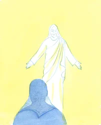 Kristus så på meg med enorm kjærlighet og ømhet, mens jeg uttrykte min anger og kjærlighet, 2003 (w/c på papir)