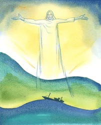 Kristus vår Gud var virkelig i arbeid i skapelsen av universet, med Faderen og Den Hellige Ånd, 2003 (w/c på papir)