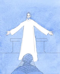 Kristus snakket til meg om alle menneskene i mitt hjerte som trenger hjelp, og alle mine andre bekymringer, 2004 (w/c på papir)