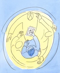 Holdt i kjærligheten til de tre guddommelige personene, kan vi gå i forbønn for andre, 2004 (w/c på papir)