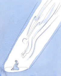Hvis vi ber med tro, med ærlighet og tillit til et barn, strekker Gud seg alltid ned til oss, selv om vi ikke føler hans nærvær. , 2004 (w/c på papir)