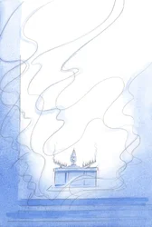 I vår helligdom, i Kristus, spesielt ved utstillingen av det hellige sakrament, har vi Guddommens fylde og herlighet foran oss, og nåder utøses over oss, 2002 (w/c på papir)