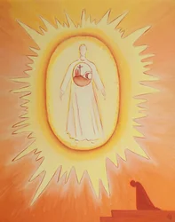 Når jeg vender meg til den oppstandne Kristus som er med Faderen i himmelen, finner jeg i Kristus alle frelsende begivenheter i hans liv som er grunnen til mitt håp, 2002 (olje om bord)
