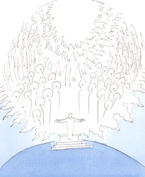 Det er som om himmelen har gått ned så langt som en kirkelig helligdom, 2004 (w/c på papir)