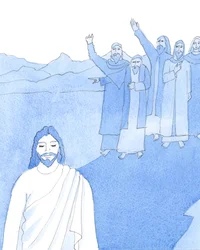 Det er mulig å bære konstant hjertesorg «side om side» med åndelig glede, slik Jesus selv opplevde i det jordiske livet, 2005 (akvarell på papir)
