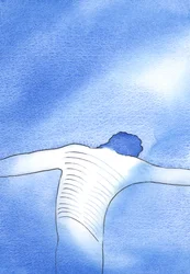 Akkurat som Kristus bar lidelse som straff for andre, slik er det med oss, som kan hjelpe andre sjeler ved vår tålmodige aksept av lidelse, 2002 (w/c på papir)