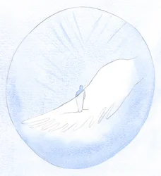 Å be våre bønner, og tro på dem, skyldes Den Hellige Ånds handling og er bevis på hans nærvær. Vi kan ikke be en god bønn uten ham, 2001 (w/c på papir)