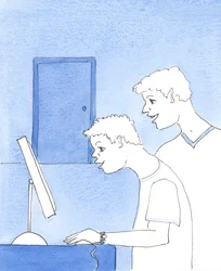 Siden fallet har mennesker noen ganger gitt etter for ønsket om unødvendig kunnskap, 2005 (akvarell på papir)
