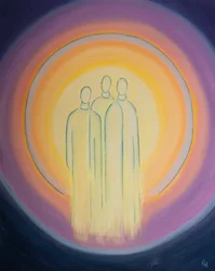 Den hellige treenighet, én gud, tre personer, lever i den kristnes sjel i blendende prakt, 2002 (olje om bord)