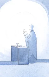 Kristi lys skinte ved innvielsen., 2001 (w/c på papir)