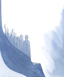 Jo mer modig en sjel vokser og strekker seg mot Gud, jo nærmere Faderen bringer hun alle som er i Hennes hjerte!, 2001 (w/c på papir)