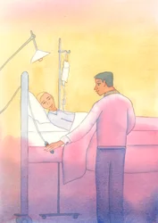 Verden ville vært et bedre sted hvis myndighetene brukte det samme på behandling av syke som de bruker på romutforskning og slike prosjekter, 2005 (akvarell på papir)