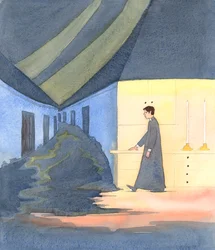 Det finnes prester i stor moralsk fare som trenger våre bønner, 2005 (akvarell på papir)