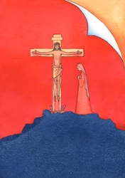 De Kristi venner i dag som ikke bryr seg om å gå til messe, oppfører seg som Kristi venner for lenge siden, som stakk av da Kristus ble arrestert og korsfestet., 2004 (w/c på papir)