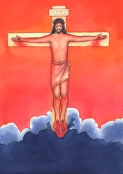 De Kristi venner i dag som ikke bryr seg om å gå til messe, oppfører seg som Kristi venner for lenge siden, som stakk av da Kristus ble arrestert og korsfestet., 2004 (w/c på papir)