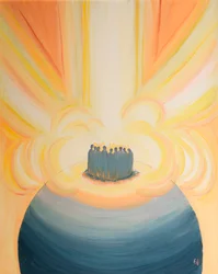 Gjennom Kristus omslutter himmelens lys oss ved hver messe, 2000 (olje om bord)