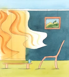 To mennesker kan se på den samme scenen, og den ene føler skrekk fordi han vet at en morder lusker omkring, mens den andre bare ser brisen blåse i gardinene mens solen skinner, 2005
