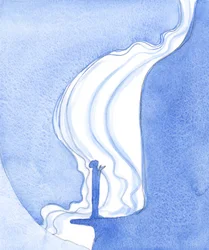 For en stor nådefall som blir utøst over oss av Faderen, når vi ber i Kristi navn, 2001 (w/c på papir)