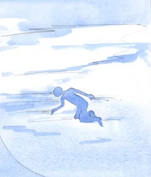 Hvilket mål venter på et menneskeliv som er syndig, mangler guddommelig liv, som eksisterer langt fra Gud? Det faller, som et skall, en fruktløs ting, 2001 (w/c på papir)