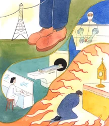 Når vi vet at vi har å gjøre med et kraftig stoff, endrer vi klokelig vår oppførsel, 2005 (akvarell på papir)