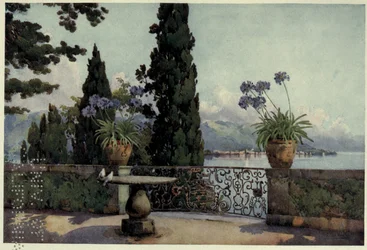 Pallanza fra Isola Bella, Lago Maggiore, Illustrasjon fra 