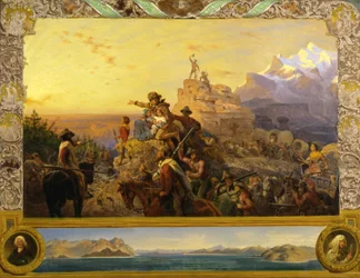 Vestover tar imperiets kurs sin vei (veggmaleristudie, US Capitol)