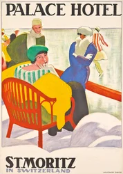 Plakat som reklamerer for Palace Hotel i St. Moritz