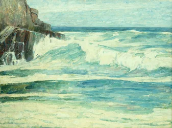 Bølger som bryter mot steiner, ca. 1912 (olje på lerret)