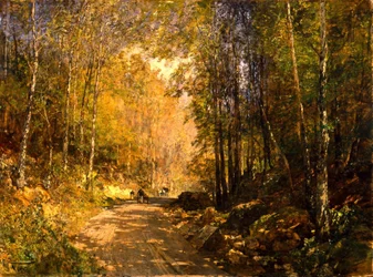 Skogsvei nær Schärfling, 1890